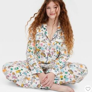Roller rabbit x target womens xxs xs road trip vacation monkey pajamas set